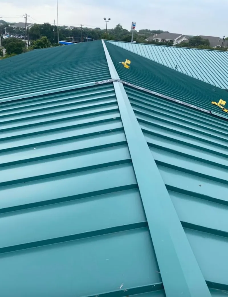 Green commercial metal roof ridge and valley for Metal Roof Repair in Shenango